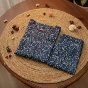 Home indigo blue kurta set