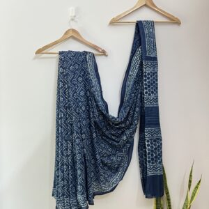 mitti ki kala indigo saree